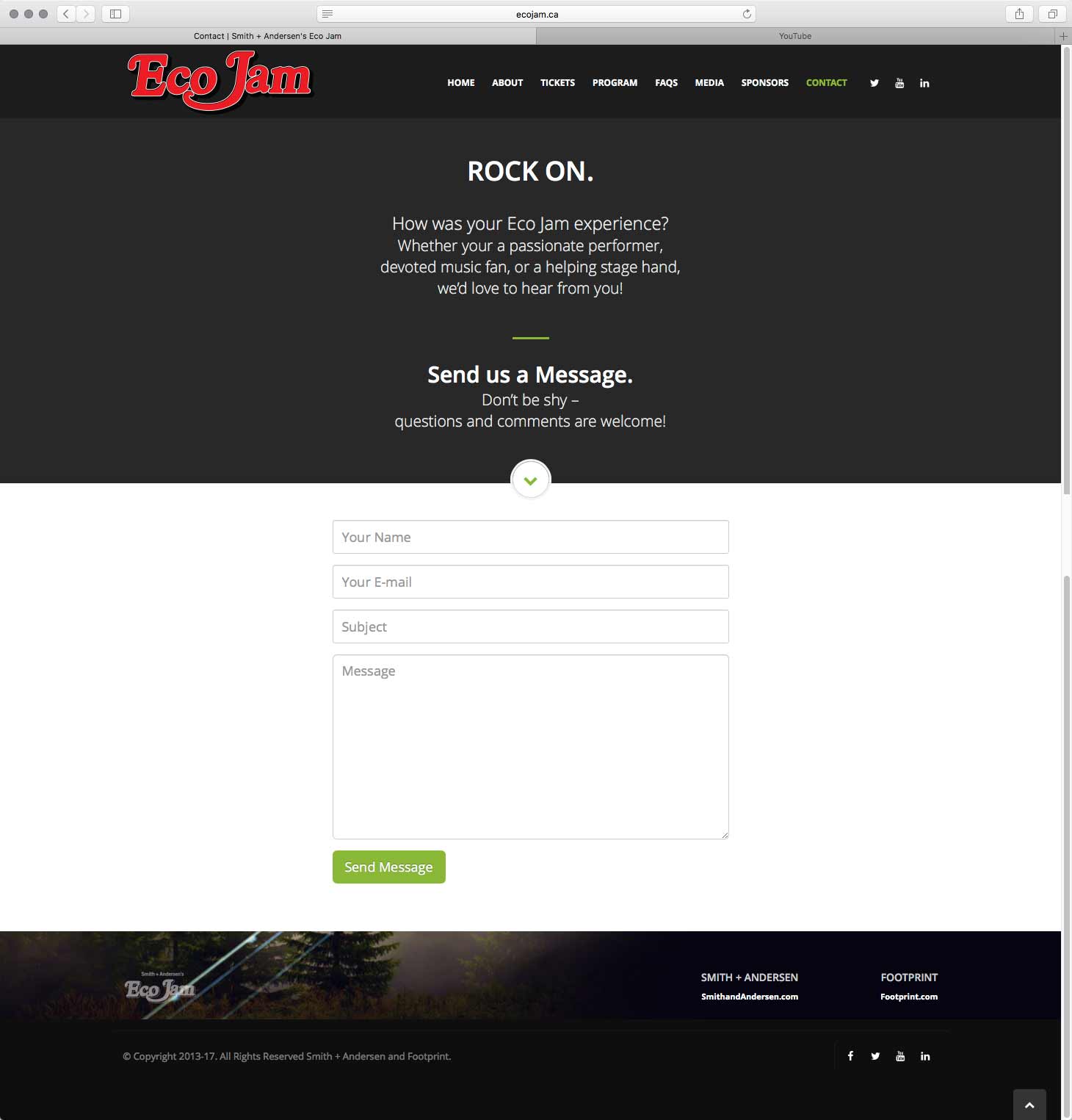Eco Jam Contact page