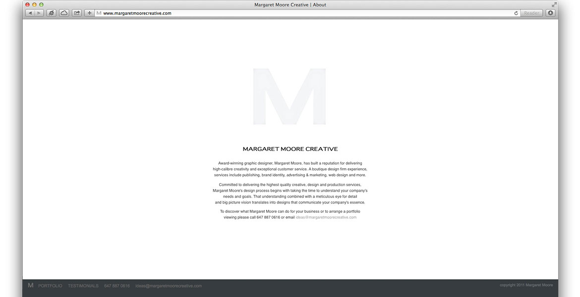 MargaretMooreCreative.com Website: Homepage